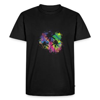 Summer Palms Colorful - Men's Premium Organic T-Shirt - black - Front - Nico (187cm)