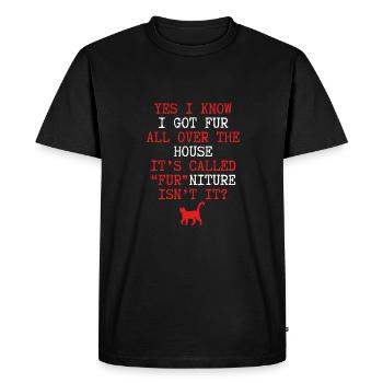 J’ai de la fourrure partout dans la maison - T-shirt Premium bio Homme - noir - Devant - Nico (187cm)