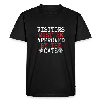 Les visiteurs doivent être approuvés par les chats - T-shirt Premium bio Homme - noir - Devant - Nico (187cm)