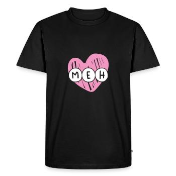 Dear Meh On Valentine's Day - Men's Premium Organic T-Shirt - black - Front - Nico (187cm)