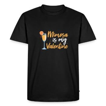 Mimosa is my Valentine's Day - Men's Premium Organic T-Shirt - black - Front - Nico (187cm)