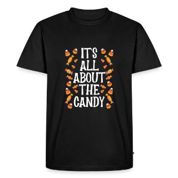 Tout tourne autour des bonbons - T-shirt Premium bio Homme - noir - Devant - Nico (187cm)
