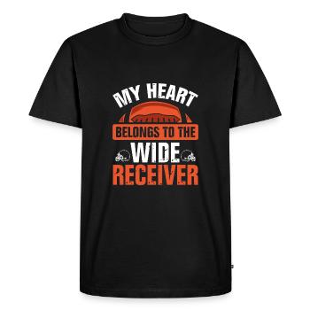 Mon cœur au récepteur large - T-shirt Premium bio Homme - noir - Devant - Nico (187cm)