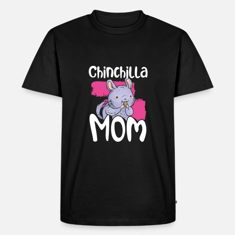 Chinchilla Mutter - Männer Premium Bio T-Shirt - Schwarz