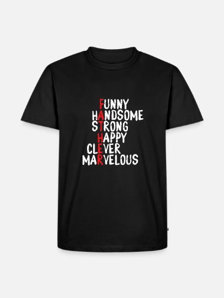 Name Des Vaters - Männer Premium Bio T-Shirt - Schwarz
