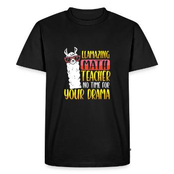 Lama Mathématiques - T-shirt Premium bio Homme - noir - Devant - Nico (187cm)