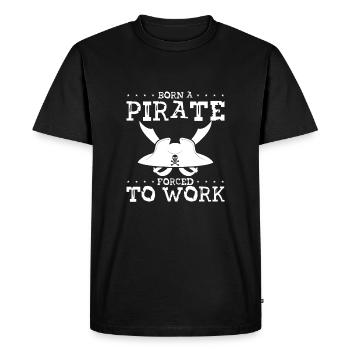 Pirate forcé de travailler - T-shirt Premium bio Homme - noir - Devant - Nico (187cm)