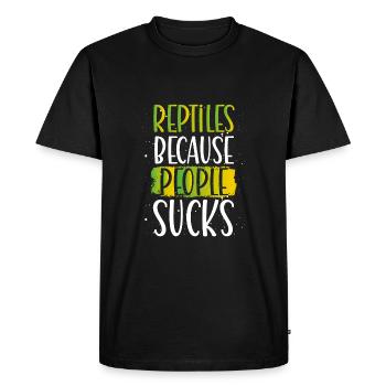 Reptiles parce que les gens sont de la merde - T-shirt Premium bio Homme - noir - Devant - Nico (187cm)