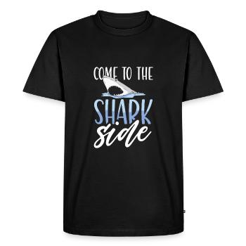 Venez du côté des requins - T-shirt Premium bio Homme - noir - Devant - Nico (187cm)