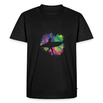 Summer surfers with board - Men's Premium Organic T-Shirt - black - Front - Nico (187cm)