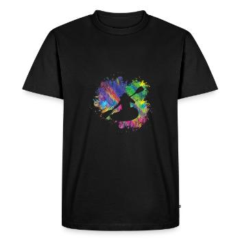Canoeing in summer - Men's Premium Organic T-Shirt - black - Front - Nico (187cm)