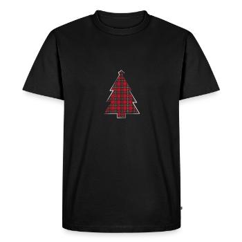 Arbre de Noël à carreaux rouges - T-shirt Premium bio Homme - noir - Devant - Nico (187cm)