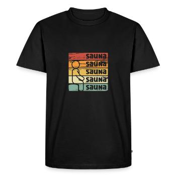 Sauna In Colorful Retro - Men's Premium Organic T-Shirt - black - Front - Nico (187cm)