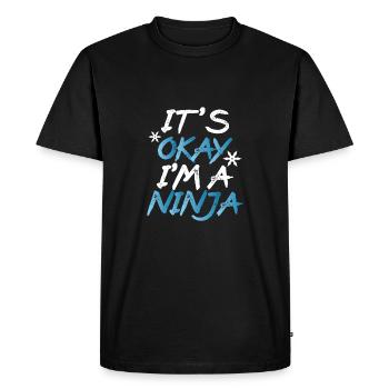 It's OK, I'm a Ninja - Men's Premium Organic T-Shirt - black - Front - Nico (187cm)
