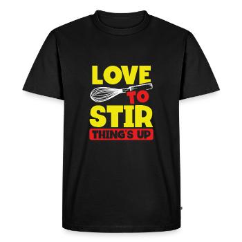 Love to stir things up - Men's Premium Organic T-Shirt - black - Front - Nico (187cm)