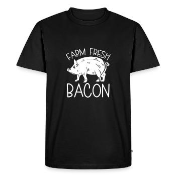 Bacon frais de la ferme - T-shirt Premium bio Homme - noir - Devant - Nico (187cm)