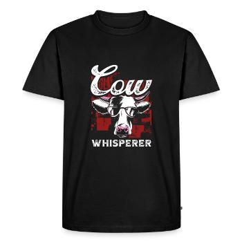 Chuchoteur de vache cool - T-shirt Premium bio Homme - noir - Devant - Nico (187cm)