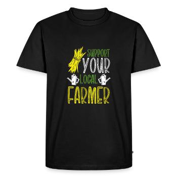 Support your local farmer - Men's Premium Organic T-Shirt - black - Front - Nico (187cm)