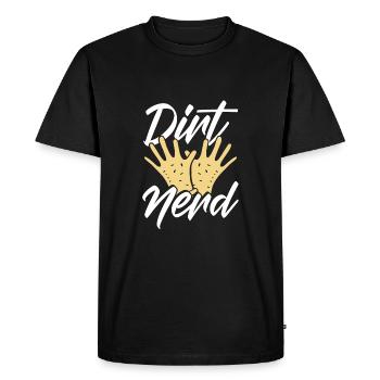 Dirty nerd workers - Men's Premium Organic T-Shirt - black - Front - Nico (187cm)