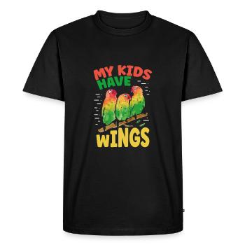 Mes enfants ont des ailes - T-shirt Premium bio Homme - noir - Devant - Nico (187cm)