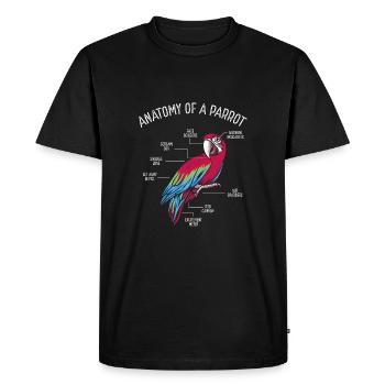 Anatomie d’un perroquet - T-shirt Premium bio Homme - noir - Devant - Nico (187cm)