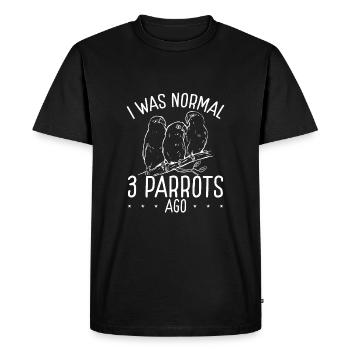 J’étais normal avec trois perroquets - T-shirt Premium bio Homme - noir - Devant - Nico (187cm)