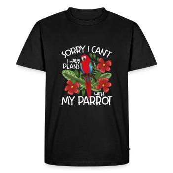 J’ai des projets avec mon perroquet - T-shirt Premium bio Homme - noir - Devant - Nico (187cm)