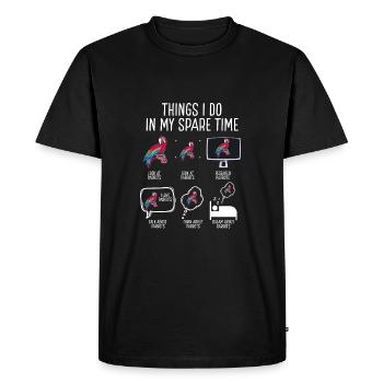 Ce que je fais pendant mon temps libre - T-shirt Premium bio Homme - noir - Devant - Nico (187cm)