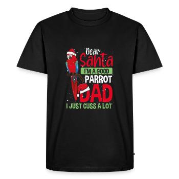 Je suis un bon père perroquet - T-shirt Premium bio Homme - noir - Devant - Nico (187cm)