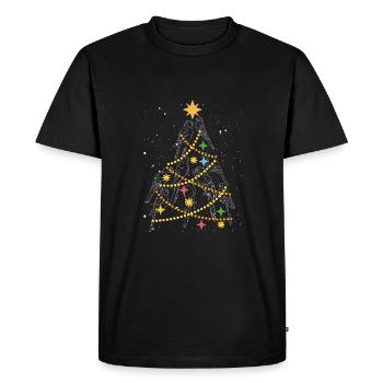 Perroquets sapin de Noël - T-shirt Premium bio Homme - noir - Devant - Nico (187cm)