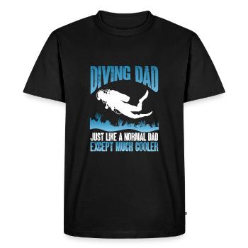 Père plongeur - T-shirt Premium bio Homme - noir - Devant - Nico (187cm)