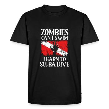 Zombies cannot learn to swim, - Men's Premium Organic T-Shirt - black - Front - Nico (187cm)