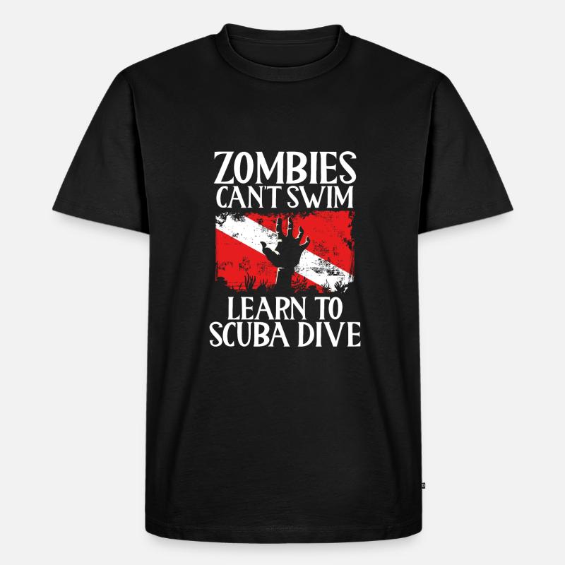 Zombies cannot learn to swim, - Men's Premium Organic T-Shirt - black
