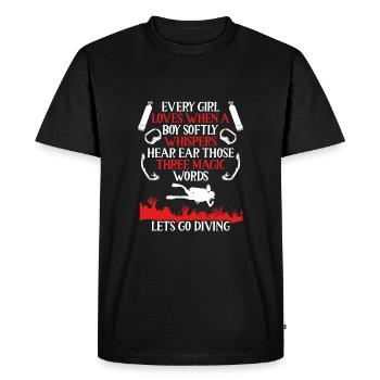 Allons plonger - T-shirt Premium bio Homme - noir - Devant - Nico (187cm)