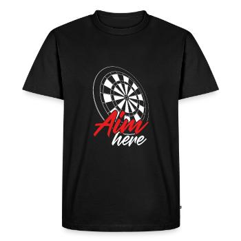 Aim for the dartboard here - Men's Premium Organic T-Shirt - black - Front - Nico (187cm)