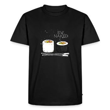 Drôle de rouleau de deux makis - T-shirt Premium bio Homme - noir - Devant - Nico (187cm)