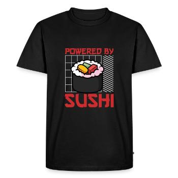 Propulsé par des sushis - T-shirt Premium bio Homme - noir - Devant - Nico (187cm)