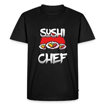 Chef de sushi - T-shirt Premium bio Homme - noir - Devant - Nico (187cm)