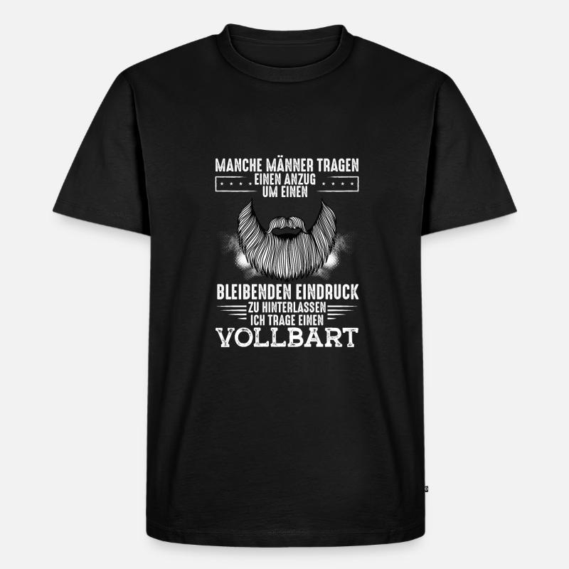 Anzug Oder Vollbart - Männer Premium Bio T-Shirt - Schwarz
