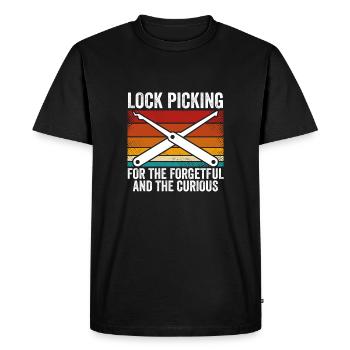 For the forgetful and curious - Men's Premium Organic T-Shirt - black - Front - Nico (187cm)