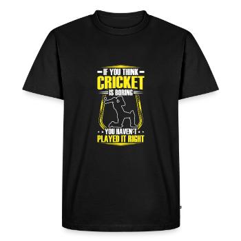 Cricket is not boring - Men's Premium Organic T-Shirt - black - Front - Nico (187cm)