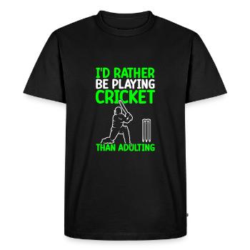 Je préfère jouer au cricket que - T-shirt Premium bio Homme - noir - Devant - Nico (187cm)