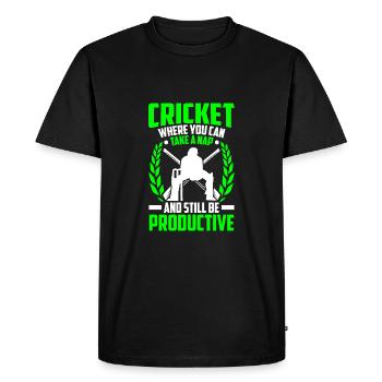 Cricket where they take a nap - Men's Premium Organic T-Shirt - black - Front - Nico (187cm)