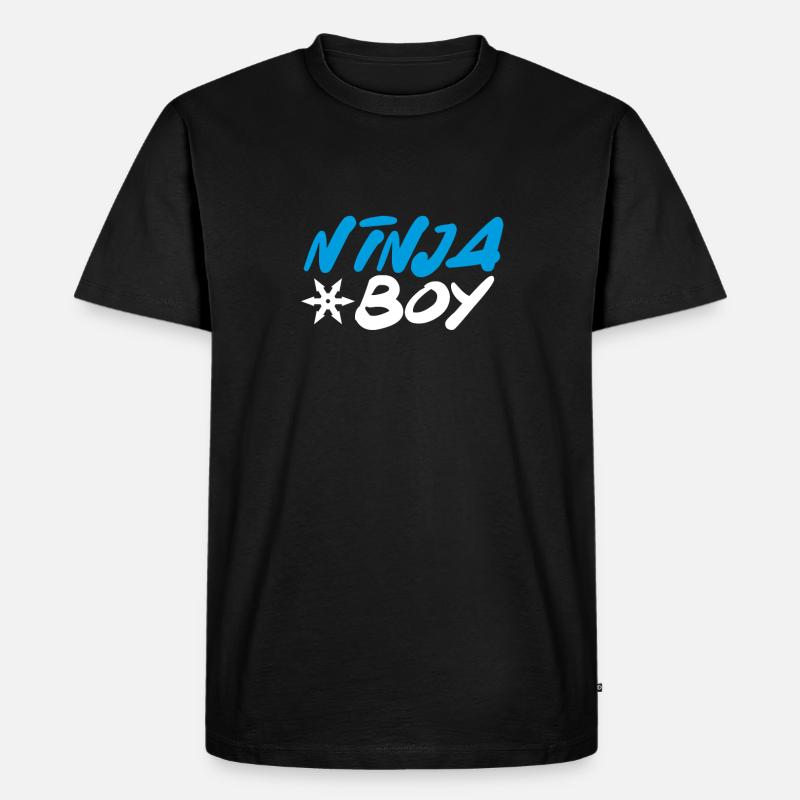 Blauer Ninja junge - Männer Premium Bio T-Shirt - Schwarz