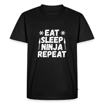 Eat Sleep Ninja Repetition - Men's Premium Organic T-Shirt - black - Front - Nico (187cm)