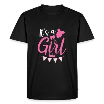 C’est une fille - T-shirt Premium bio Homme - noir - Devant - Nico (187cm)