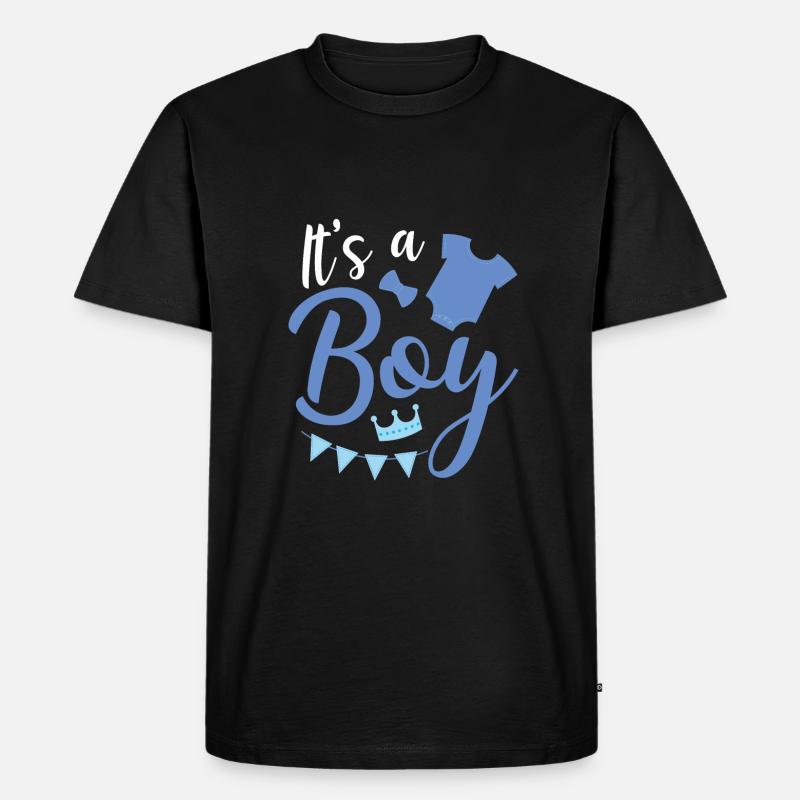 Es Ist Ein Junge - Männer Premium Bio T-Shirt - Schwarz