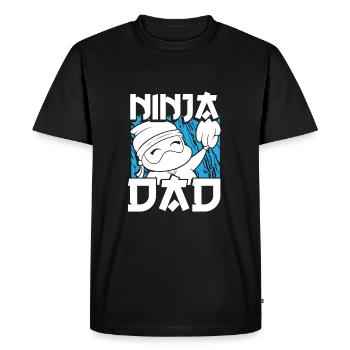 Cute ninja dad - Men's Premium Organic T-Shirt - black - Front - Nico (187cm)