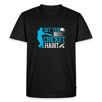 Get the cricket habit - Men's Premium Organic T-Shirt - black - Front - Nico (187cm)