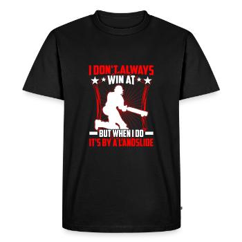 I win with a landslide - Men's Premium Organic T-Shirt - black - Front - Nico (187cm)